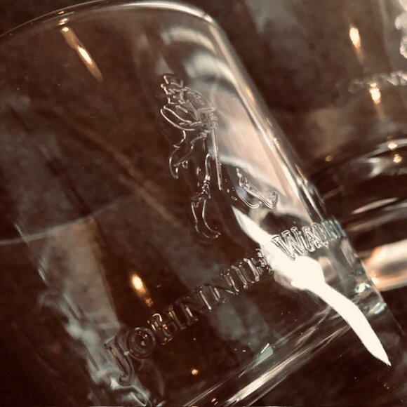 2 Johnnie Walker Whisky Rocks Glasses with Embossed details and prism bottoms - Picture 9 of 16